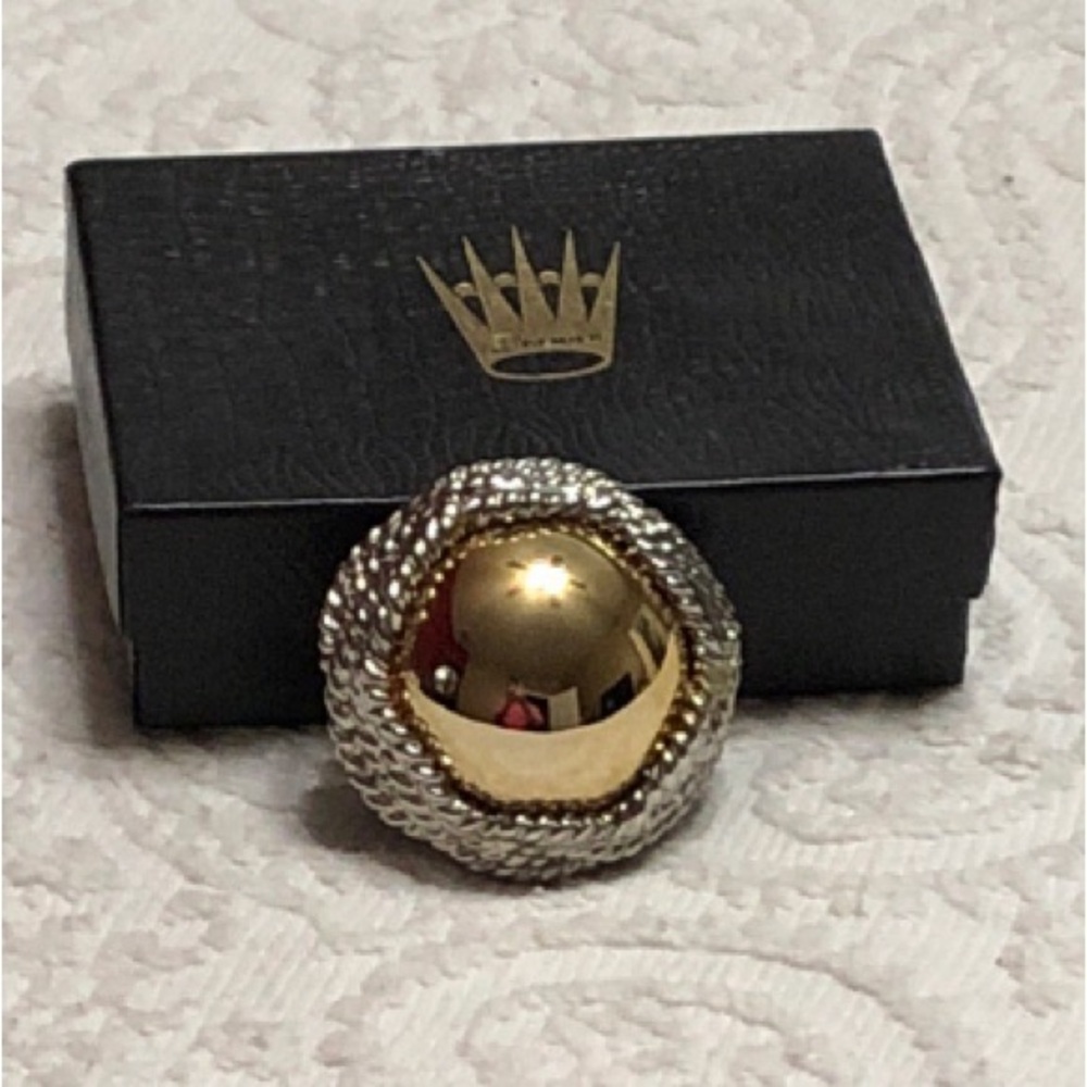 Vintage Premier Designs Gold and Silver Braided Brooch